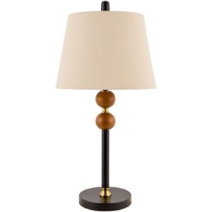 Ragay Dark Brown Rubber Wood Table Lamp by Livabliss