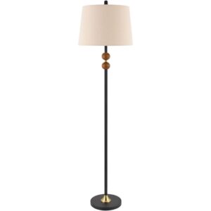 Ragay Dark Brown Rubber Wood Accent Floor Lamp by Livabliss