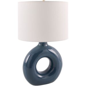 Solara Dark Blue Ceramic Table Lamp by Livabliss