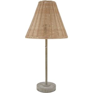 Sirocco Light Gray Resin Table Lamp by Livabliss