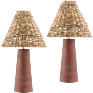 Trout Dark Brown Resin Table Lamp Set by Livabliss