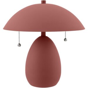 Umberis Dark Red Metal Table Lamp by Livabliss