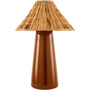 Vikundu Bright Red Ceramic Table Lamp by Livabliss
