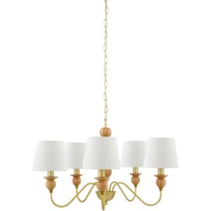 Wiluna Beige Rubber Wood Chandelier by Livabliss