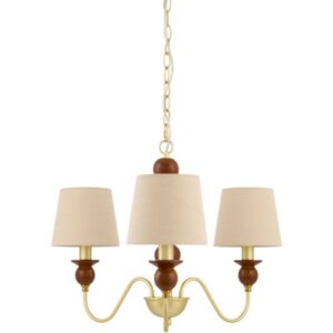 Wiluna Dark Brown Rubber Wood Chandelier by Livabliss