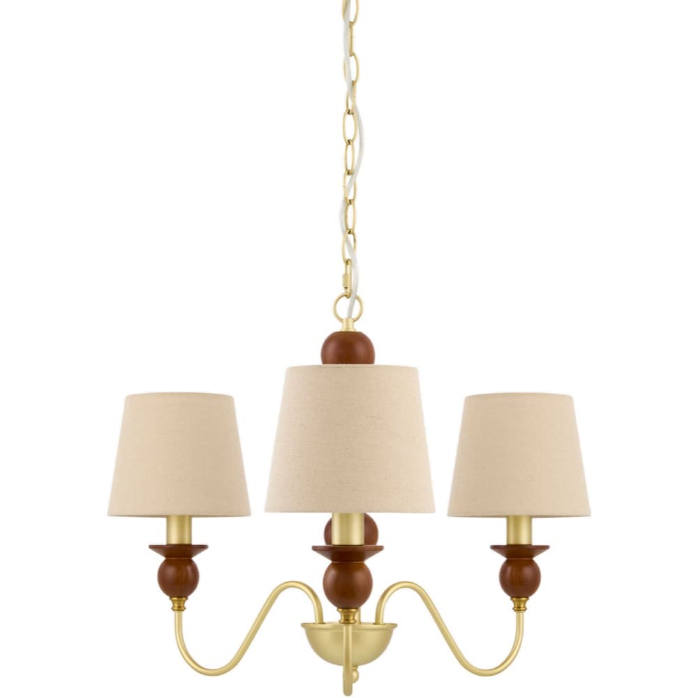 Wiluna Dark Brown Rubber Wood Chandelier by Livabliss