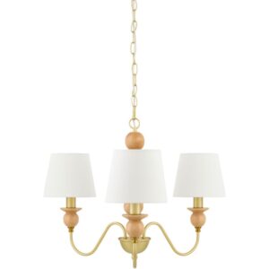 Wiluna Beige Rubber Wood Chandelier by Livabliss