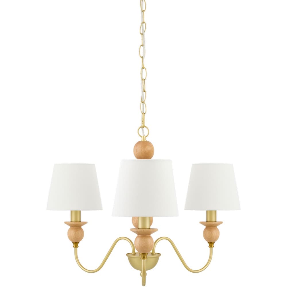 Wiluna Beige Rubber Wood Chandelier by Livabliss