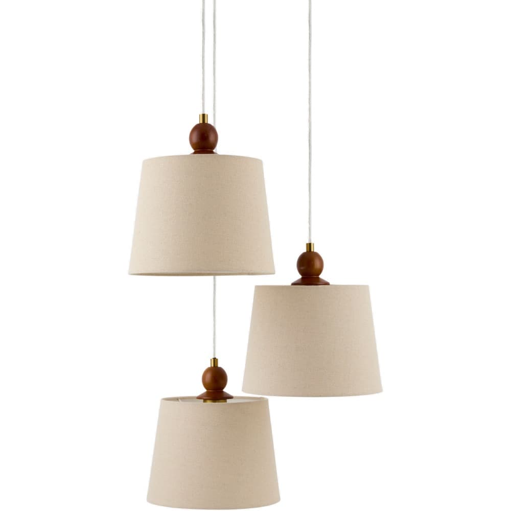 Wiluna Dark Brown Rubber Wood Chandelier by Livabliss