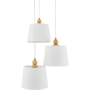 Wiluna Beige Rubber Wood Chandelier by Livabliss