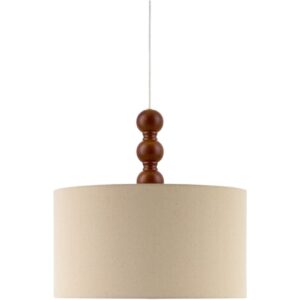 Wiluna Dark Brown Rubber Wood Pendant by Livabliss