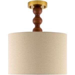 Wiluna Dark Brown Rubber Wood Pendant by Livabliss