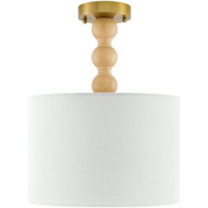 Wiluna Beige Rubber Wood Pendant by Livabliss