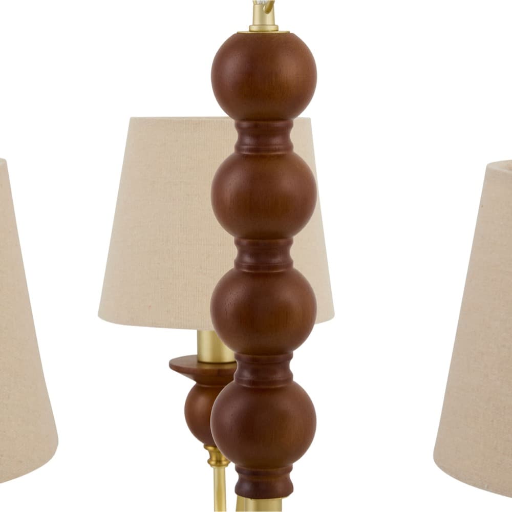 Wiluna Dark Brown Rubber Wood Chandelier by Livabliss - Image 2