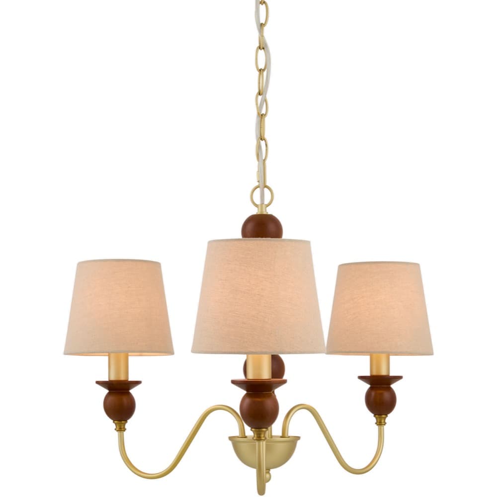 Wiluna Dark Brown Rubber Wood Chandelier by Livabliss - Image 2