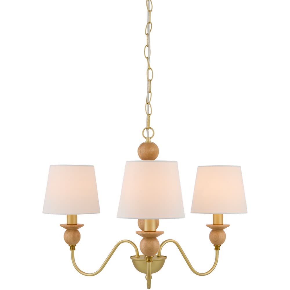 Wiluna Beige Rubber Wood Chandelier by Livabliss - Image 2