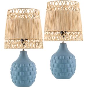 Wisterian Cream Ceramic Table Lamp Set by Livabliss