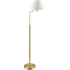 Zeke Metallic Brass Iron Accent Floor Lamp by Livabliss