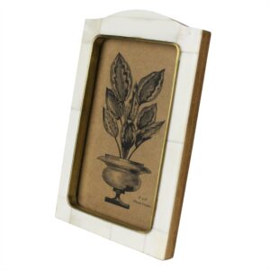 White Bone and Brass 4 x 6 Frame by HomArt