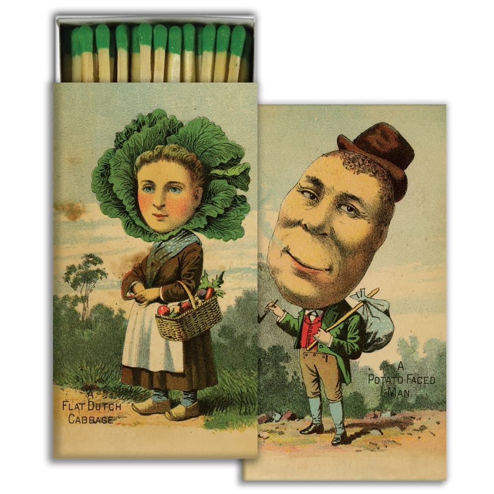 Potato Head and Cabbage Face Matches Set of 6 by HomArt