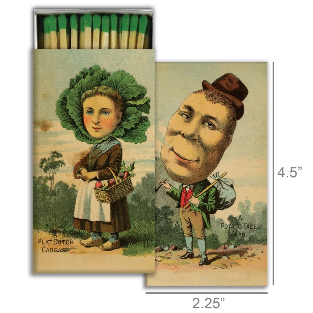 Potato Head and Cabbage Face Matches Set of 6 by HomArt - Image 2
