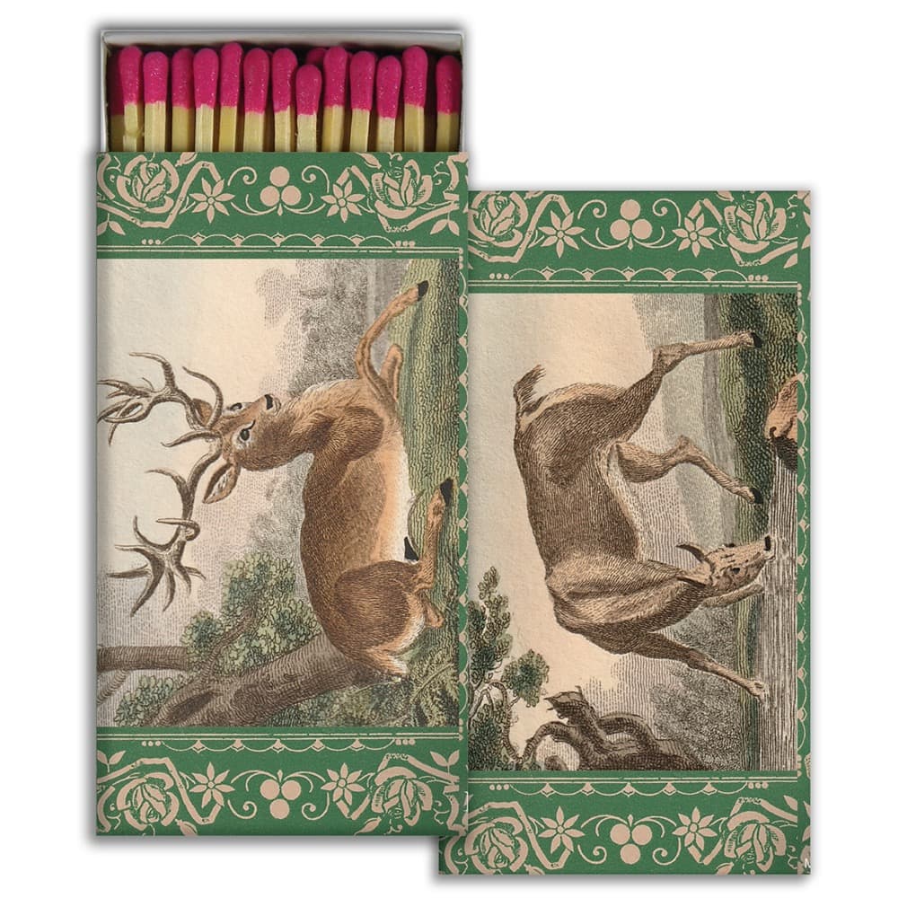 Pastoral Stag and Doe Matches Set of 6 by HomArt