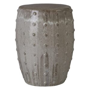 Stud Gray Ceramic Garden Stool by Emissary