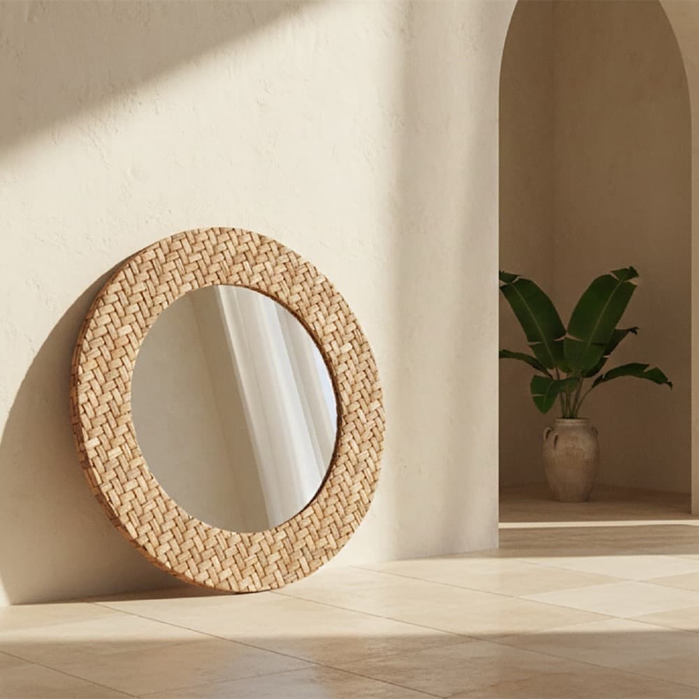 Reclaimed Teak Circular Mirror by BIDKhome - Image 2