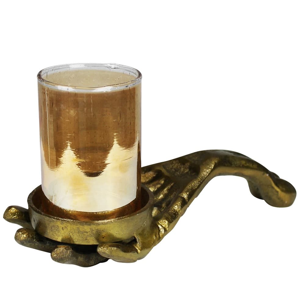 Brass Skeleton Hand with Glass Votive by HomArt - Image 4