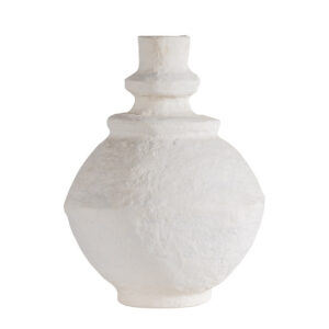 Off-White Paper Mache Vase by BIDKhome