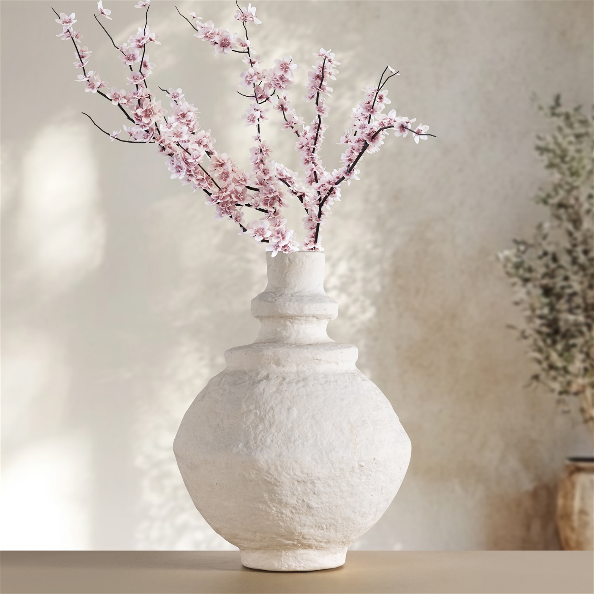 Off-White Paper Mache Vase by BIDKhome - Image 2