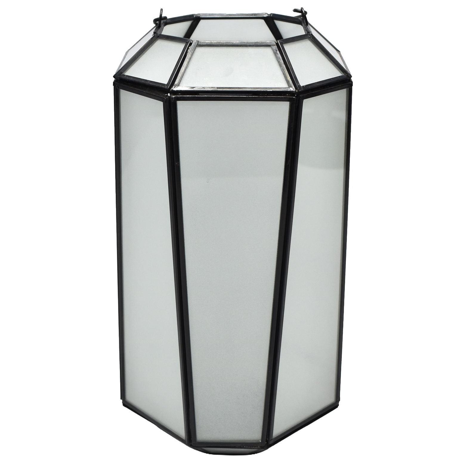 Black Oxidized Iron and Glass Candle Lanterns in 3 Sizes by BIDKhome