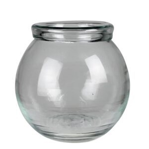 Round Glass Vase with Rolled Rim by HomArt