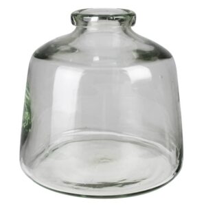 Angled Glass Vase with Rolled Rim by HomArt