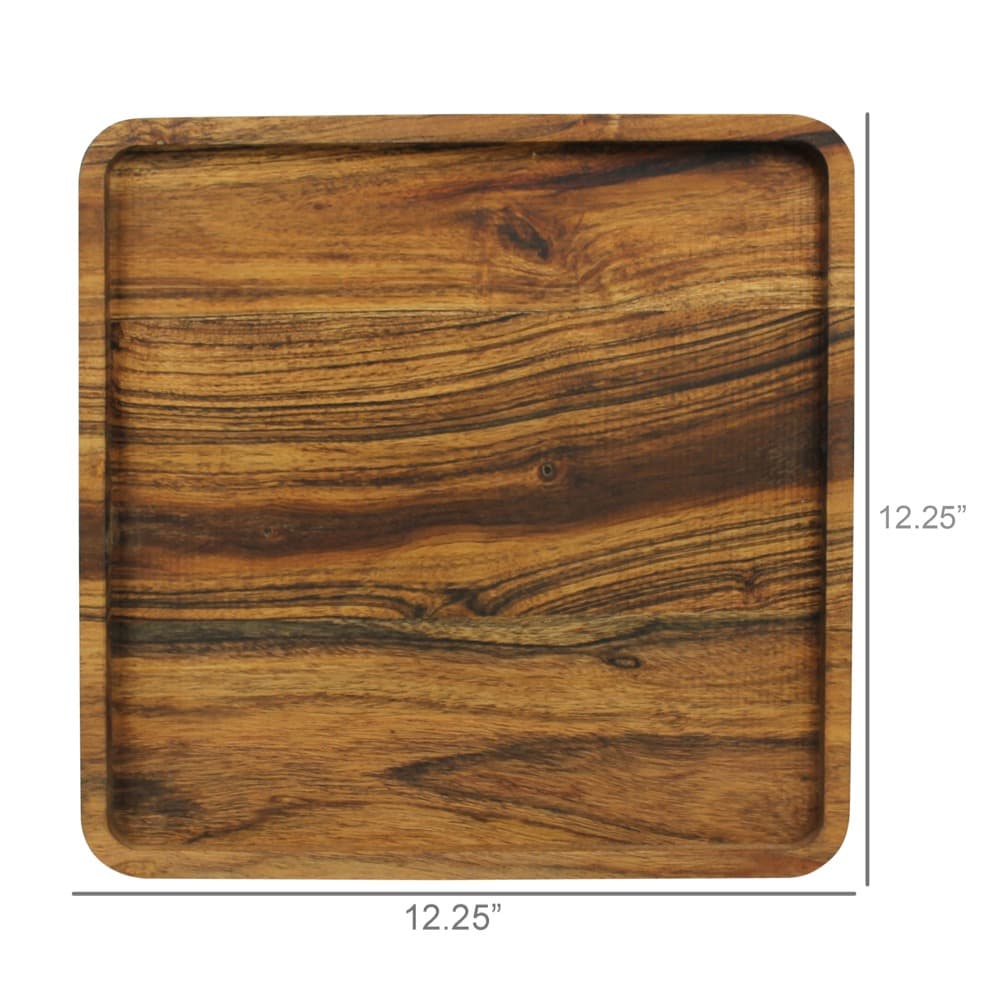 Square Acacia Wood Trays in Two Sizes by HomArt - Image 5