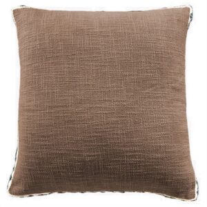 Clay Brown Cotton Pillow by HomArt