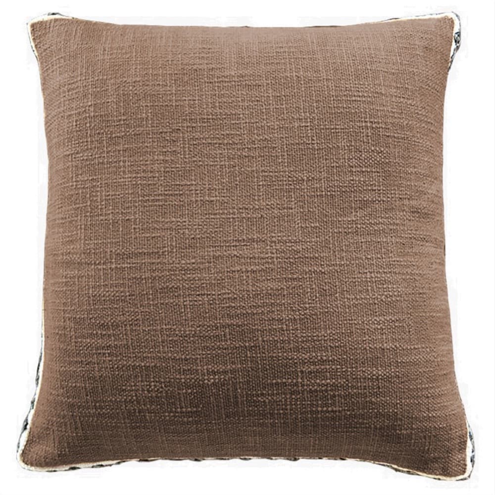Clay Brown Cotton Pillow by HomArt