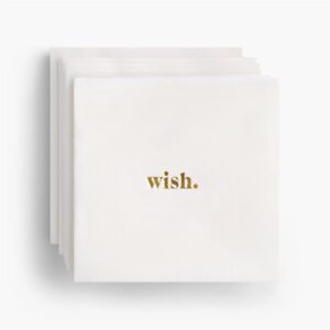 Wish Gold Foil Cocktail Napkins Set of 40 by HomArt