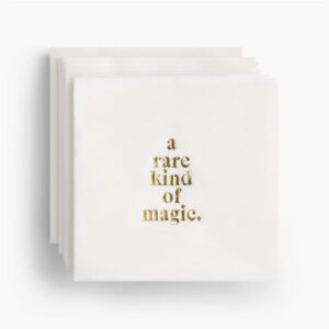A Rare Kind of Magic Gold Foil Cocktail Napkins Set of 40 by HomArt