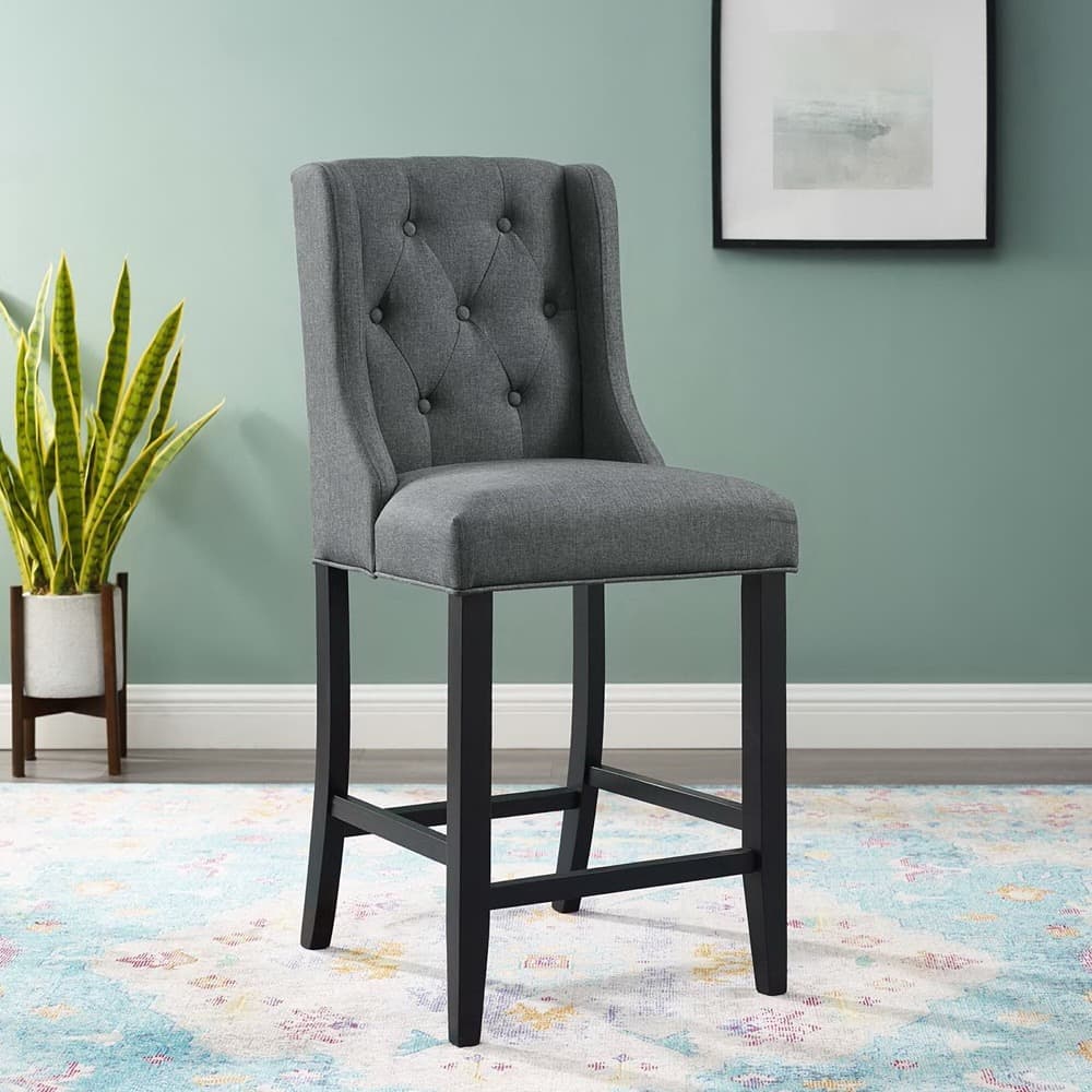 Baronet Tufted Button Upholstered Fabric Counter Stool by Modway - Image 6