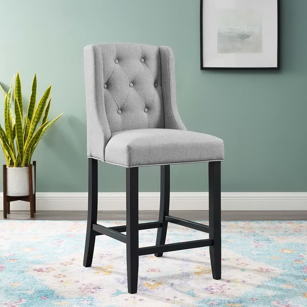 Baronet Tufted Button Upholstered Fabric Counter Stool by Modway - Image 6