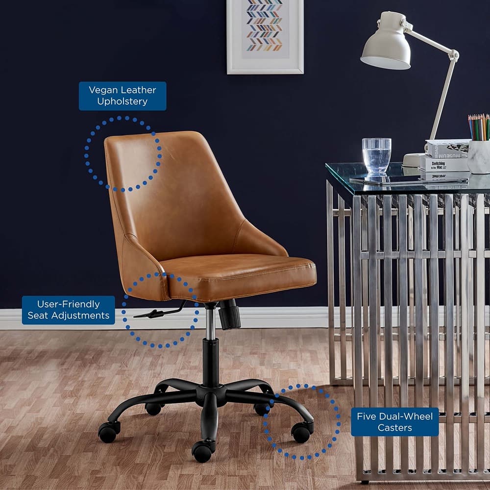 Designate Swivel Vegan Leather Office Chair by Modway - Image 9