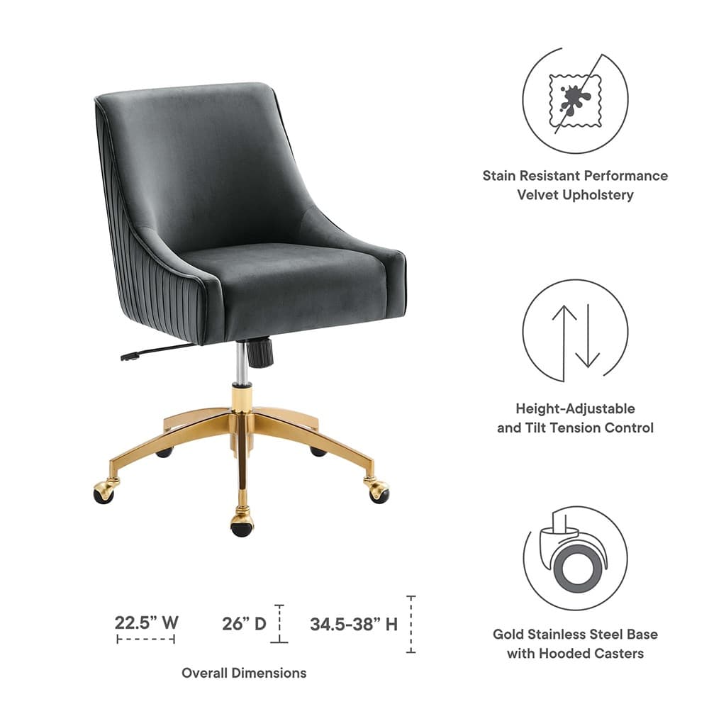 Discern Performance Velvet Office Chair by Modway - Image 2
