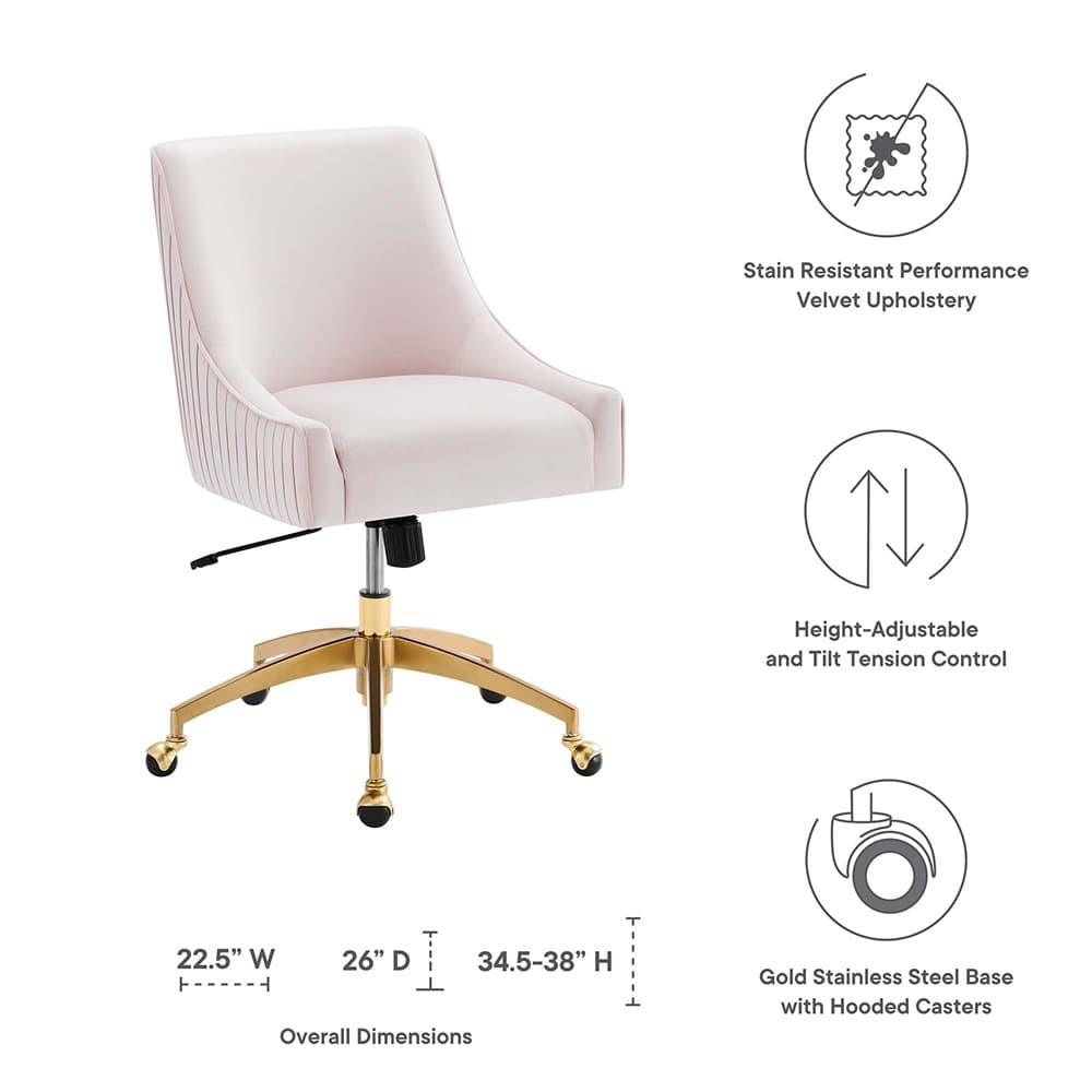 Discern Performance Velvet Office Chair by Modway - Image 2