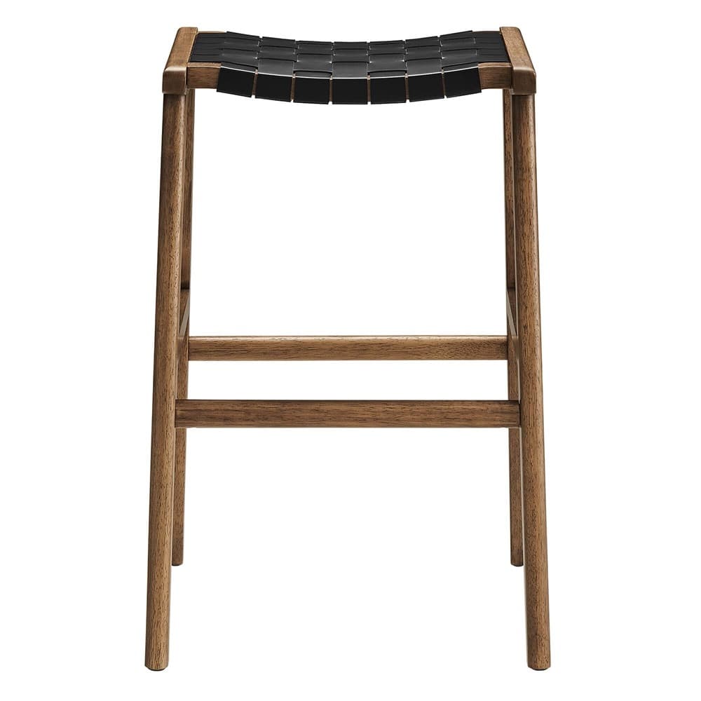 Saoirse Leather Wood Bar Stool Set of 2 by Modway - Image 6