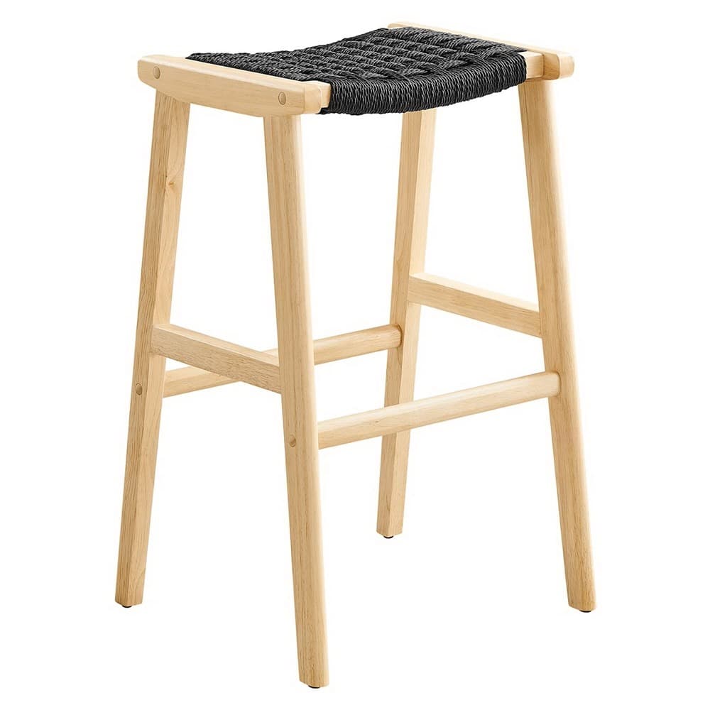 Saoirse Woven Rope Wood Bar Stool Set of 2 by Modway - Image 4
