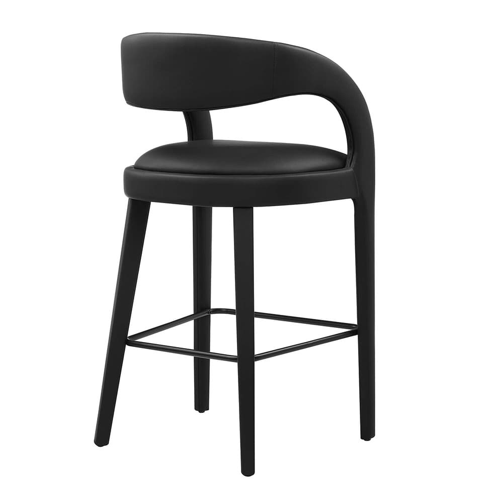Pinnacle Vegan Leather Bar Stool Set of 2 by Modway - Image 5