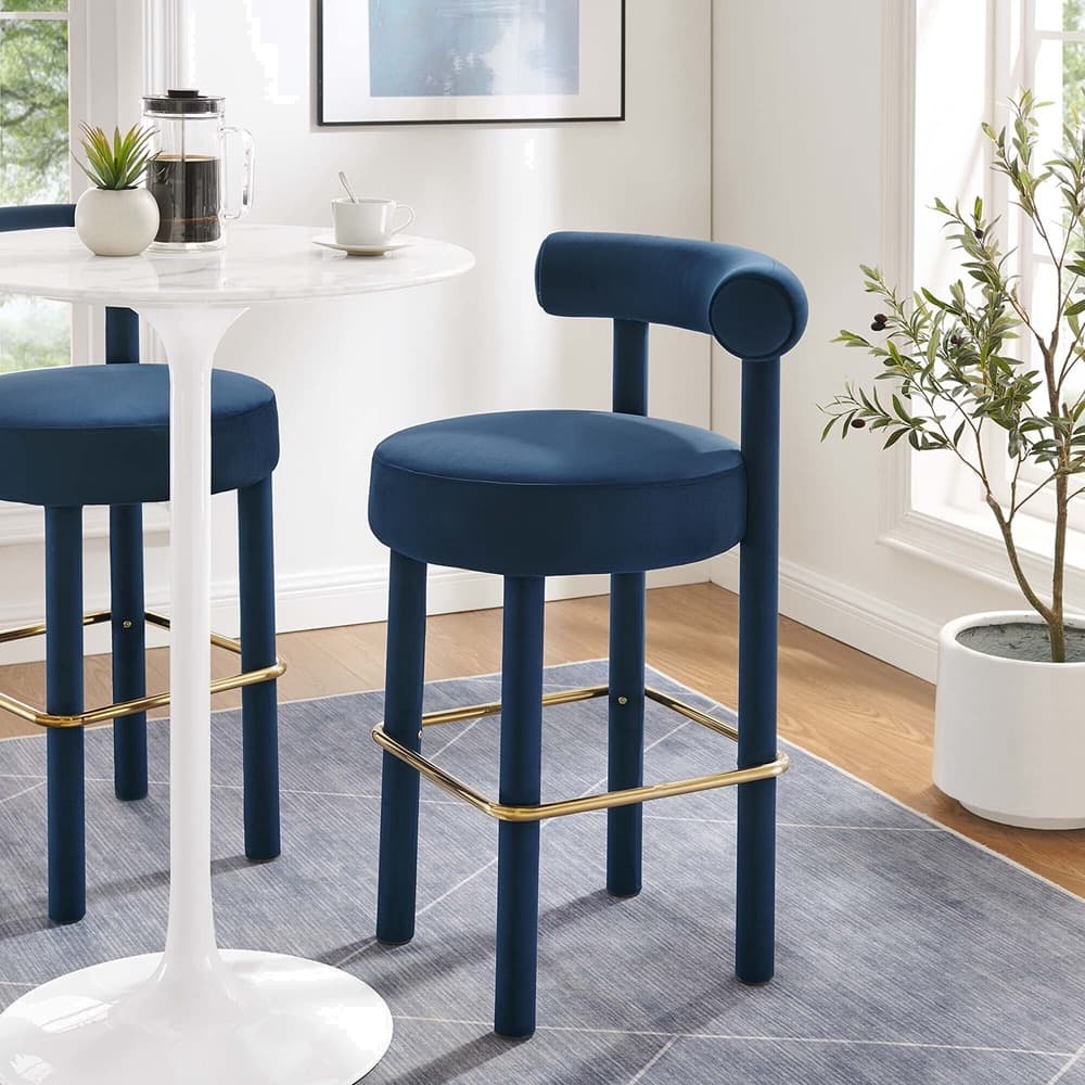 Toulouse Performance Velvet Bar Stool Set of 2 by Modway - Image 10
