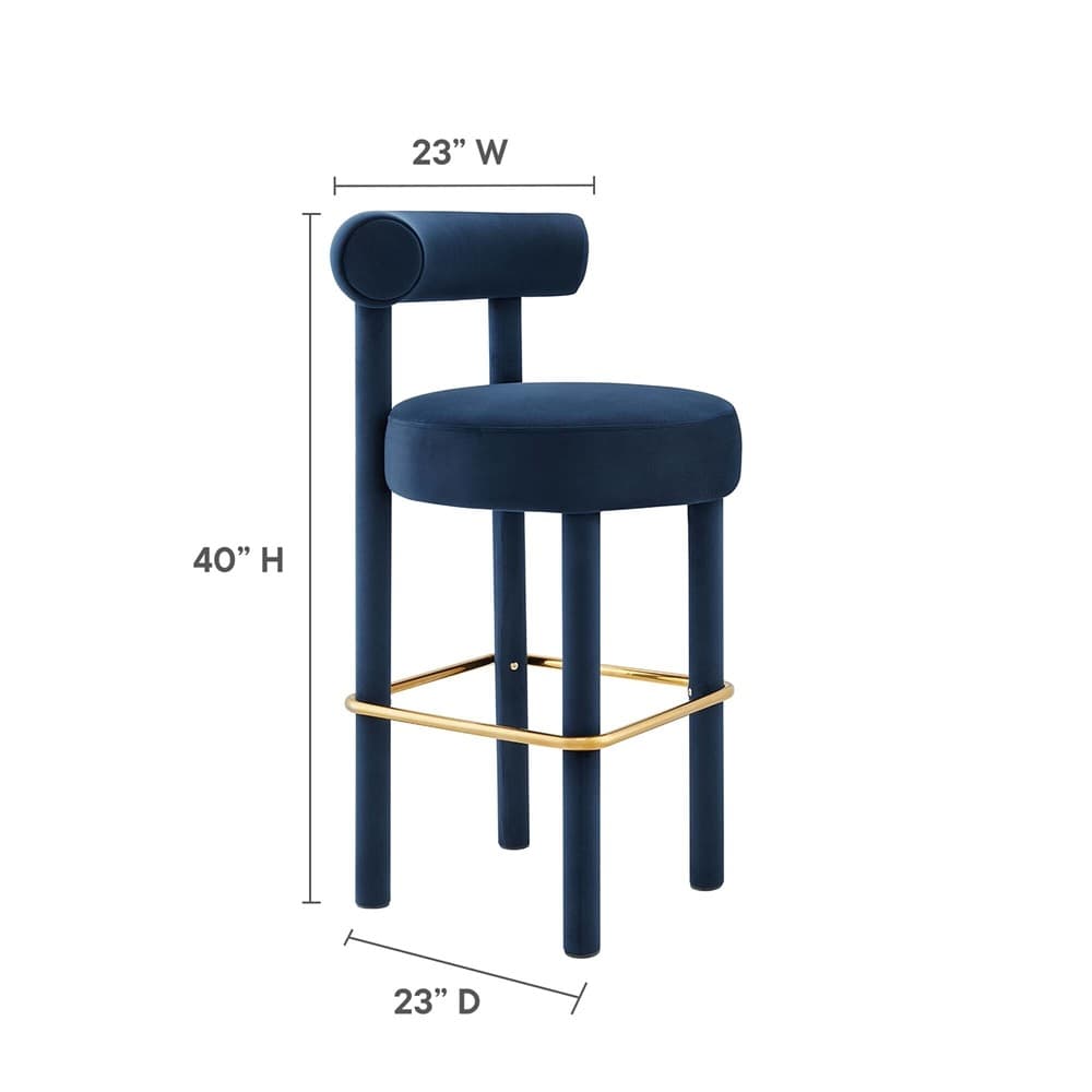 Toulouse Performance Velvet Bar Stool Set of 2 by Modway - Image 3