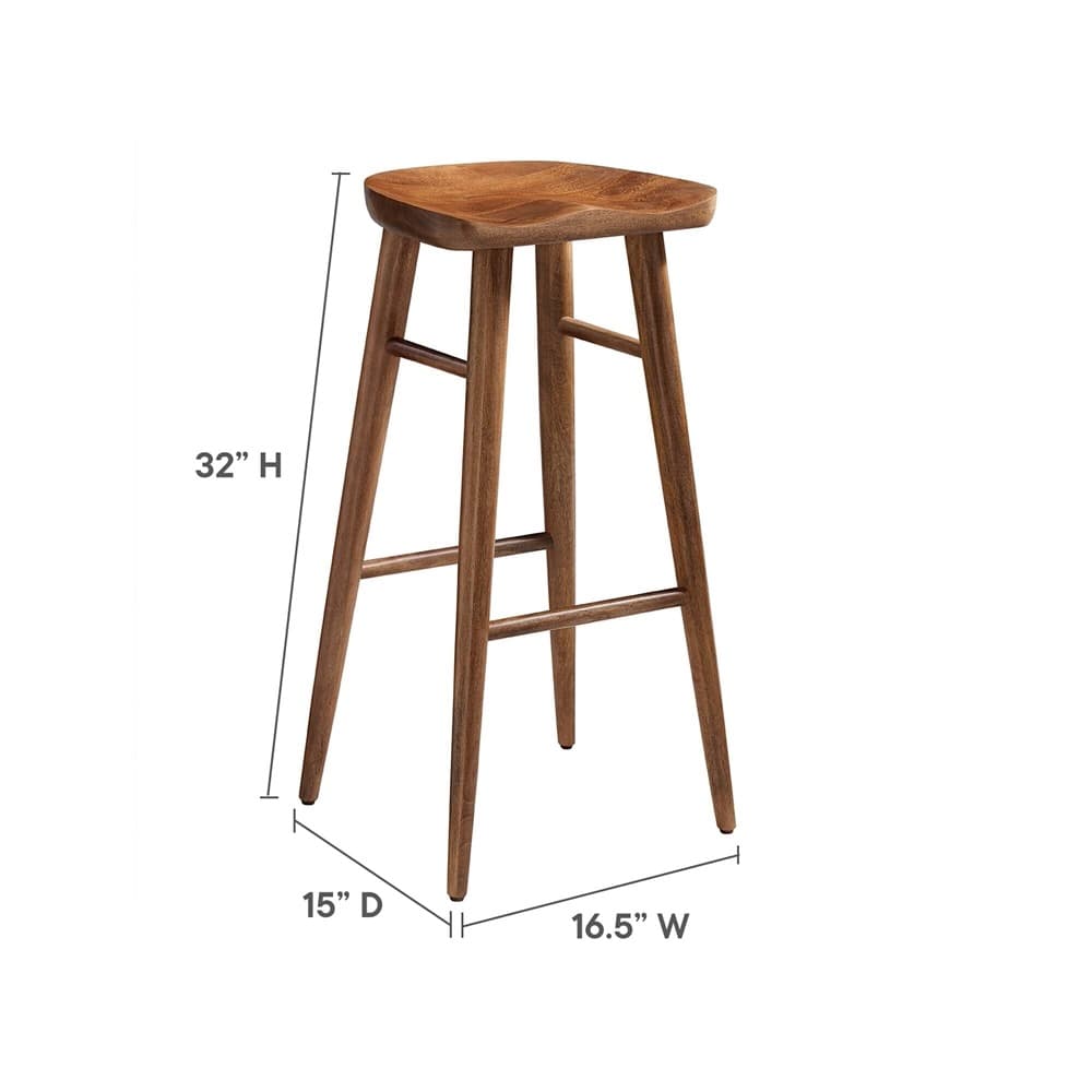 Saville Backless Wood Bar Stools Set of 2 by Modway - Image 3